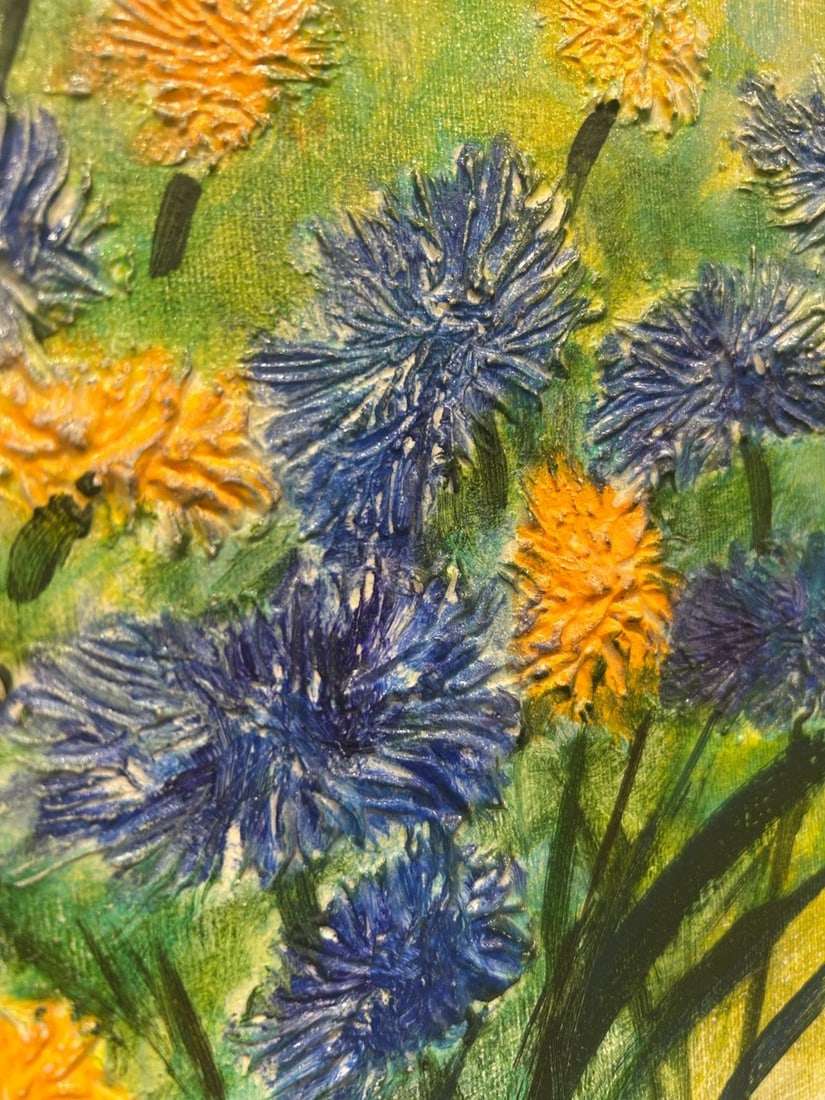 Mid-Century Modern Floral Impasto Painting by Heffner - 2
