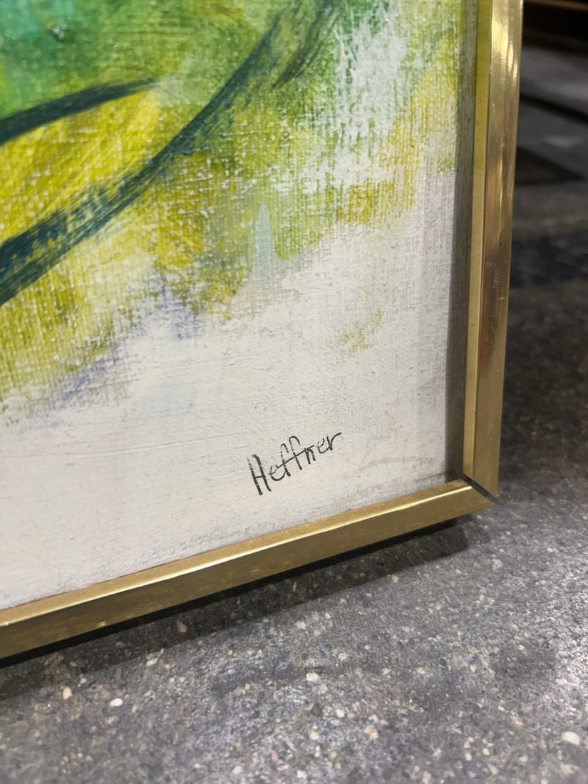 Mid-Century Modern Floral Impasto Painting by Heffner - 3