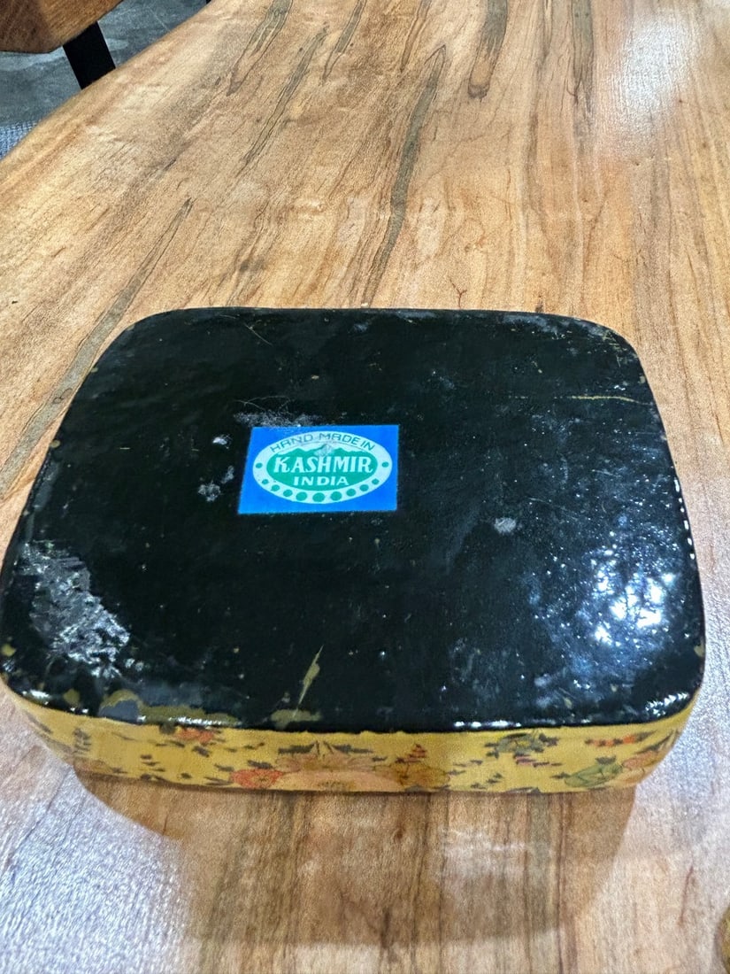 Hand-Painted Kashmiri Papier-Mache Box - 5