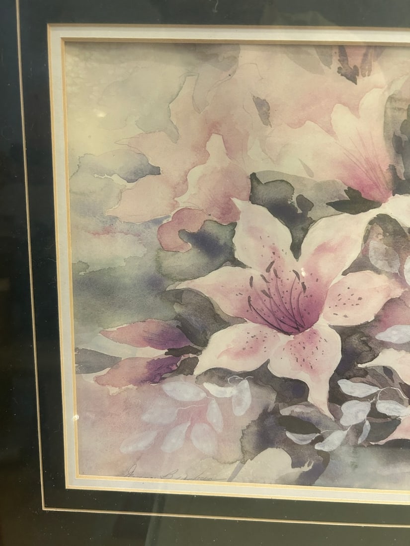 Floral Arrangement Watercolor Signed and Dated - 2