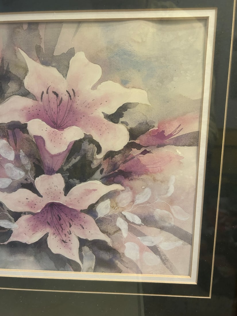 Floral Arrangement Watercolor Signed and Dated - 3