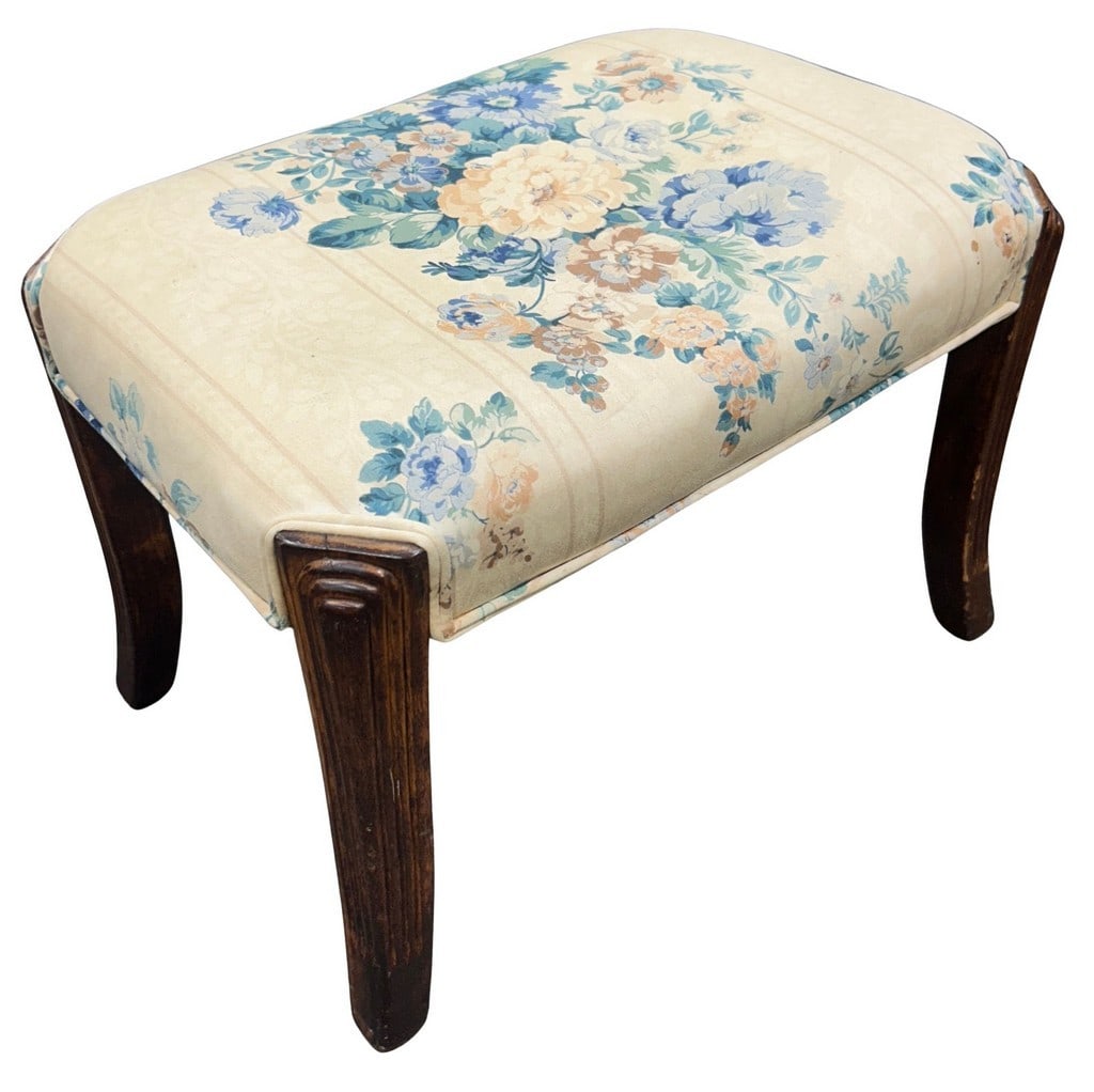 Floral Upholstered Vanity Stool (1 of 7)