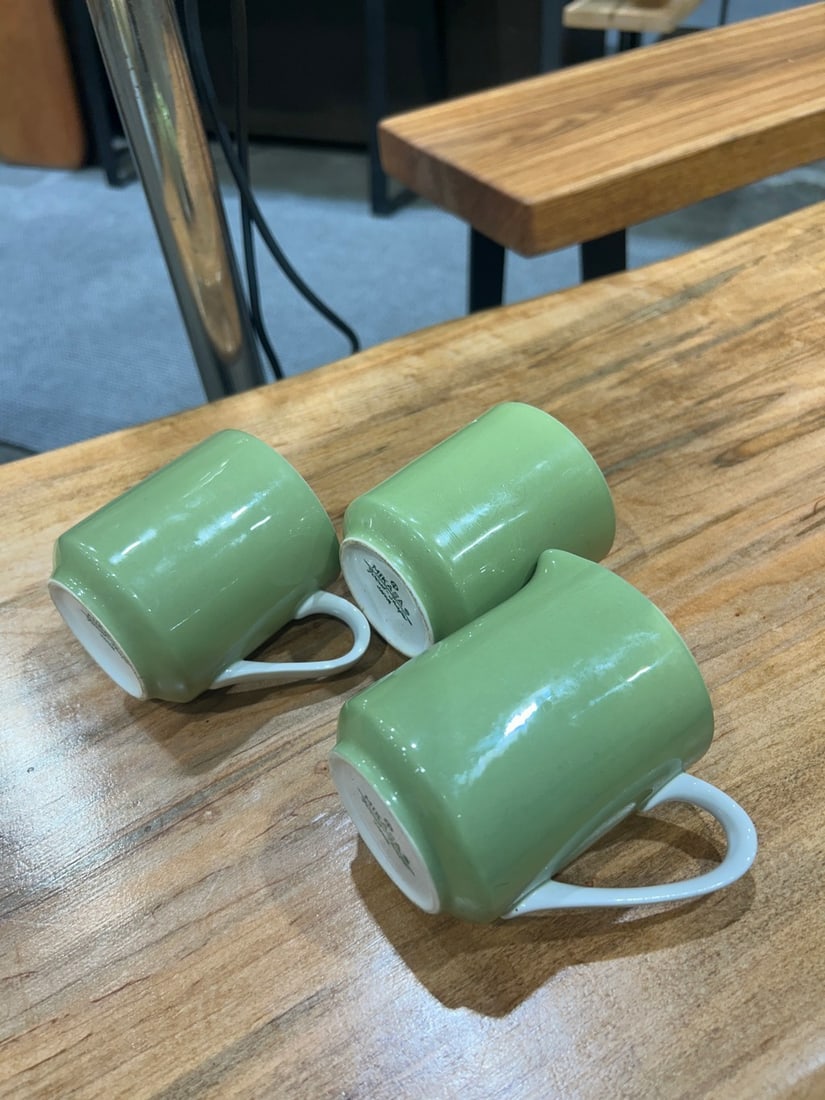 Set of Three Mikasa â€œFocus Shapeâ€? Sage Green Mugs with Creamer/Pitche - 6