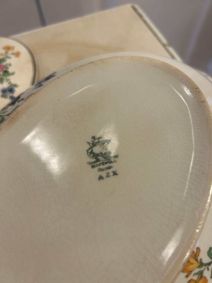 Vintage Hopewell China Floral Tureen with Lid - 11