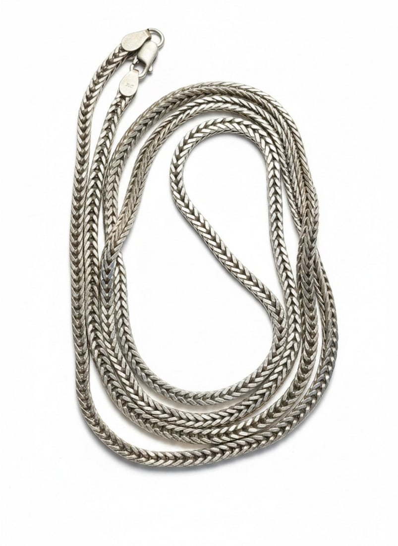 Sterling Silver Foxtail Chain Necklace (31") (1 of 3)