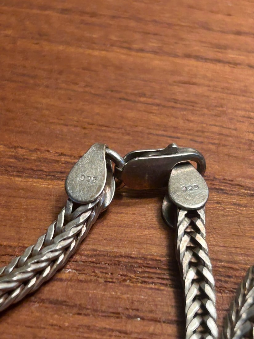 Sterling Silver Foxtail Chain Necklace (31") - 3