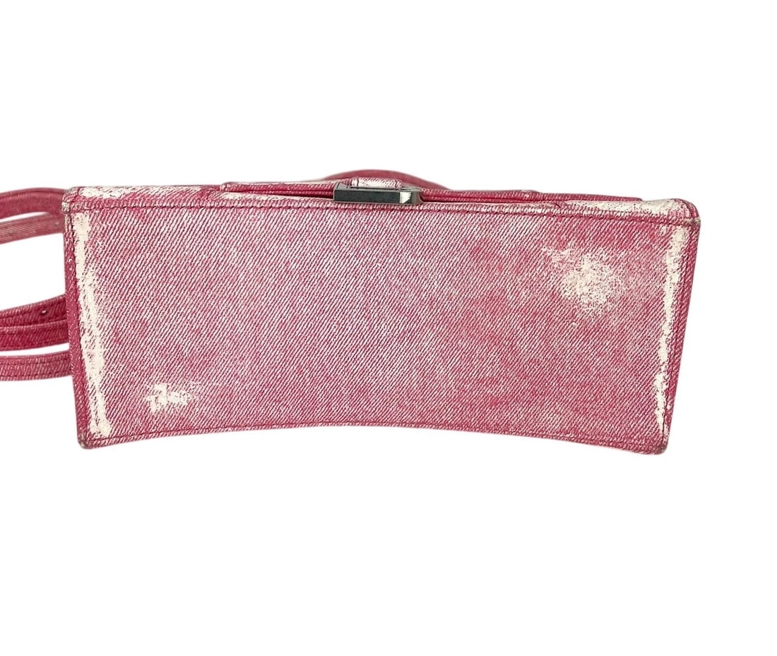 Balenciaga Pink Denim Small Hourglass Top Handle Crossbody Bag - 3