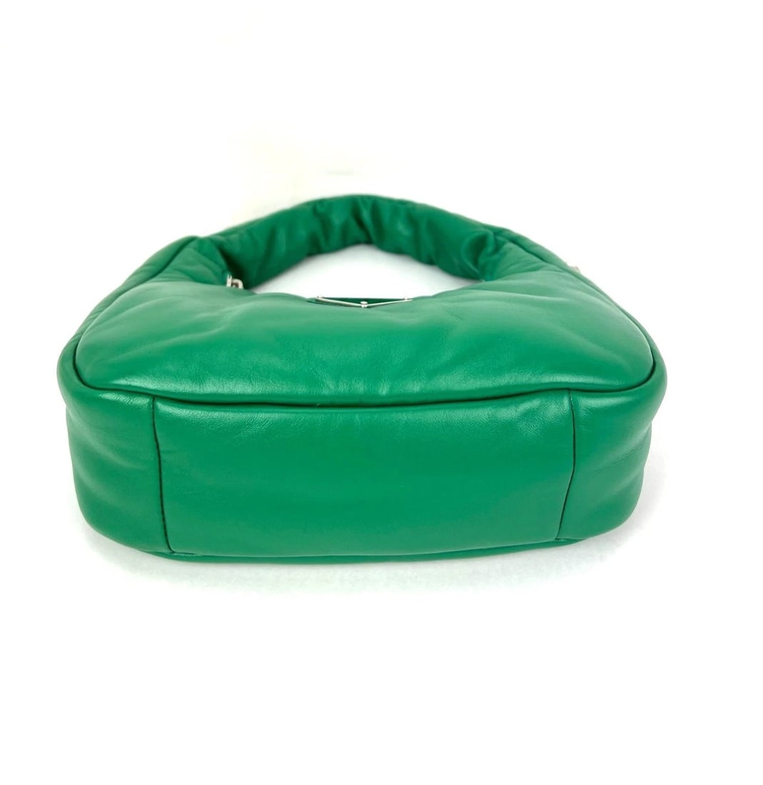 Prada Soft Nappa Leather Mini Padded Green Hand Bag - 3