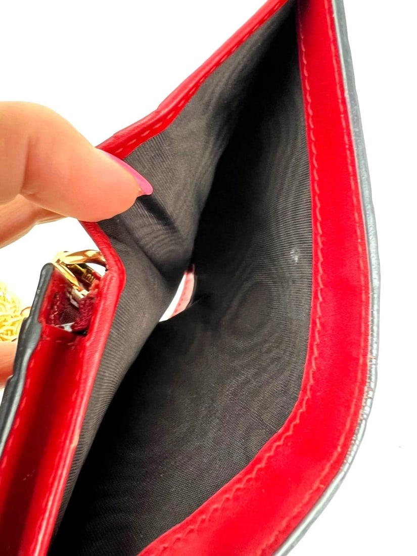 Gucci Guccissima Bifold Cherries Compact Red Leather Wallet - 4