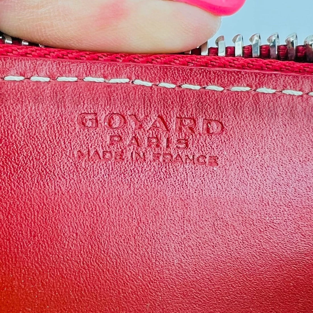 Goyard Matignon GM Wallet Goyardine Red Zip Around Clutch - 11