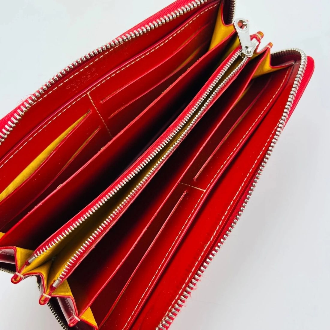 Goyard Matignon GM Wallet Goyardine Red Zip Around Clutch - 12