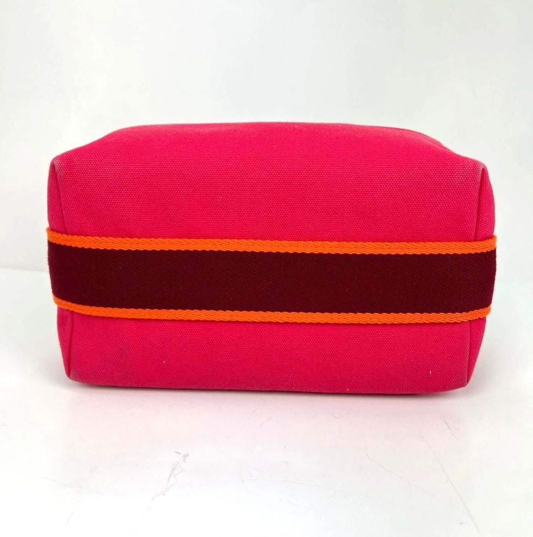 Hermes Small Canvas Bride A-Brac Pink Pouch Bag - 3