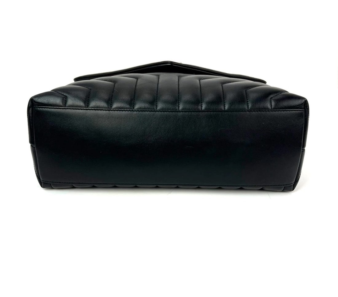 Saint Laurent Calfskin Medium Loulou Matelasse Black Shoulder Bag - 3