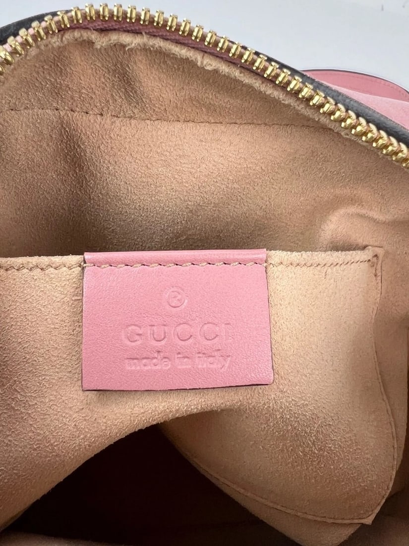 Gucci Guccissima Camera Pink Leather Crossbody Bag - 8