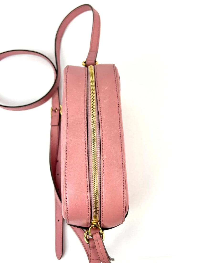 Gucci Guccissima Camera Pink Leather Crossbody Bag - 9