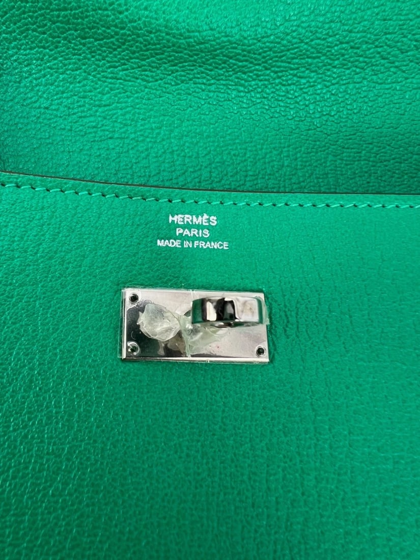 Hermes Chevre Mysore Kelly Longue Green Menthe Leather Wallet - 12