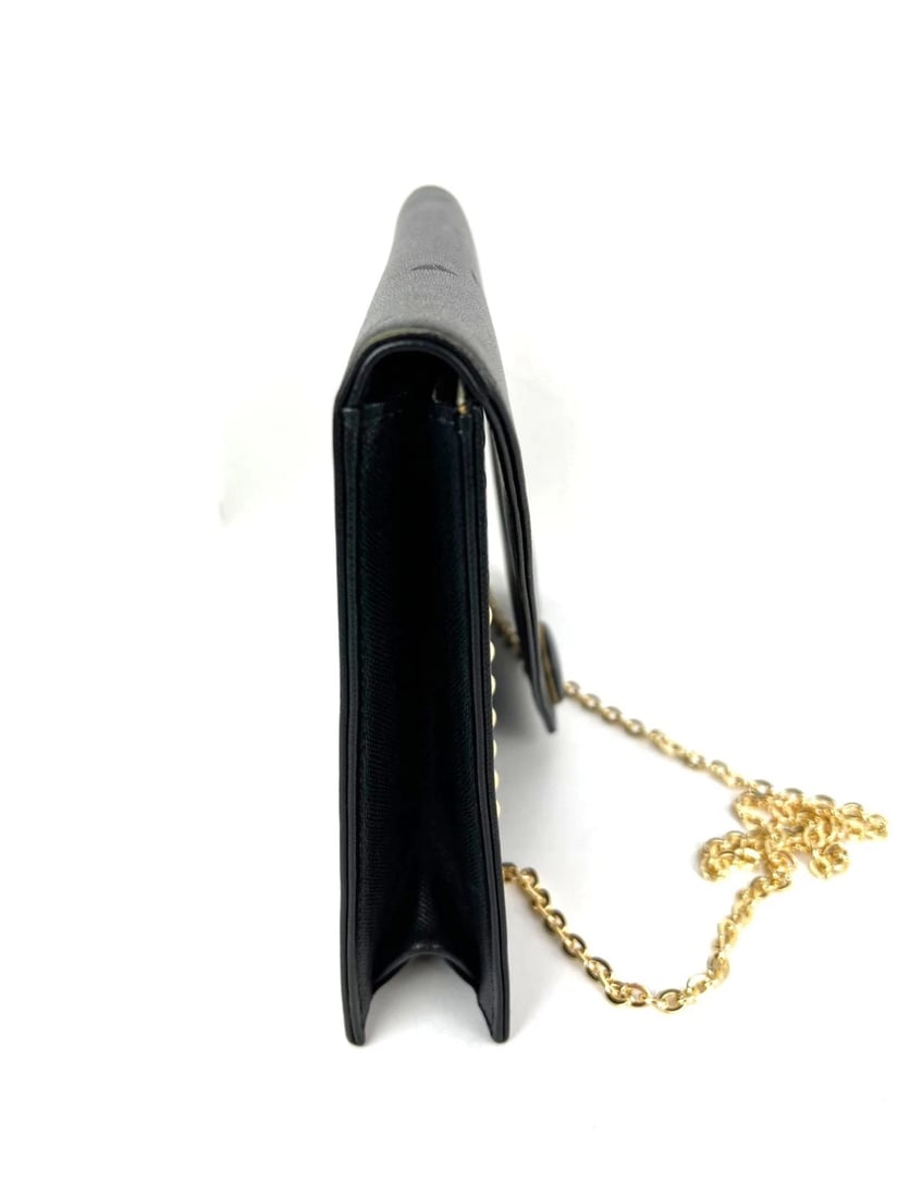 Saint Laurent Black Saffiano Leather Diagonal Clutch Bag Vintage - 11