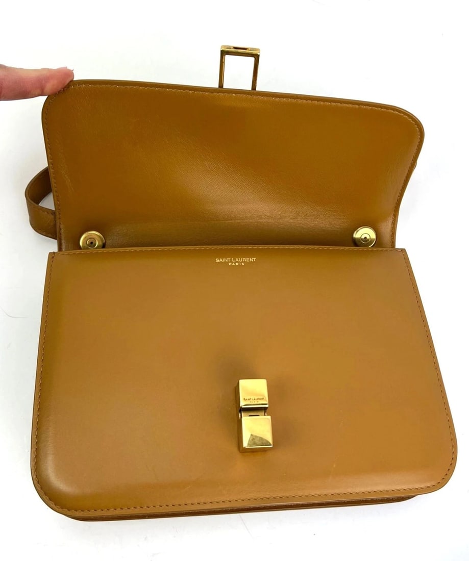 Saint Laurent Smooth Calfskin Le Carre Brown Shoulder Bag - 8