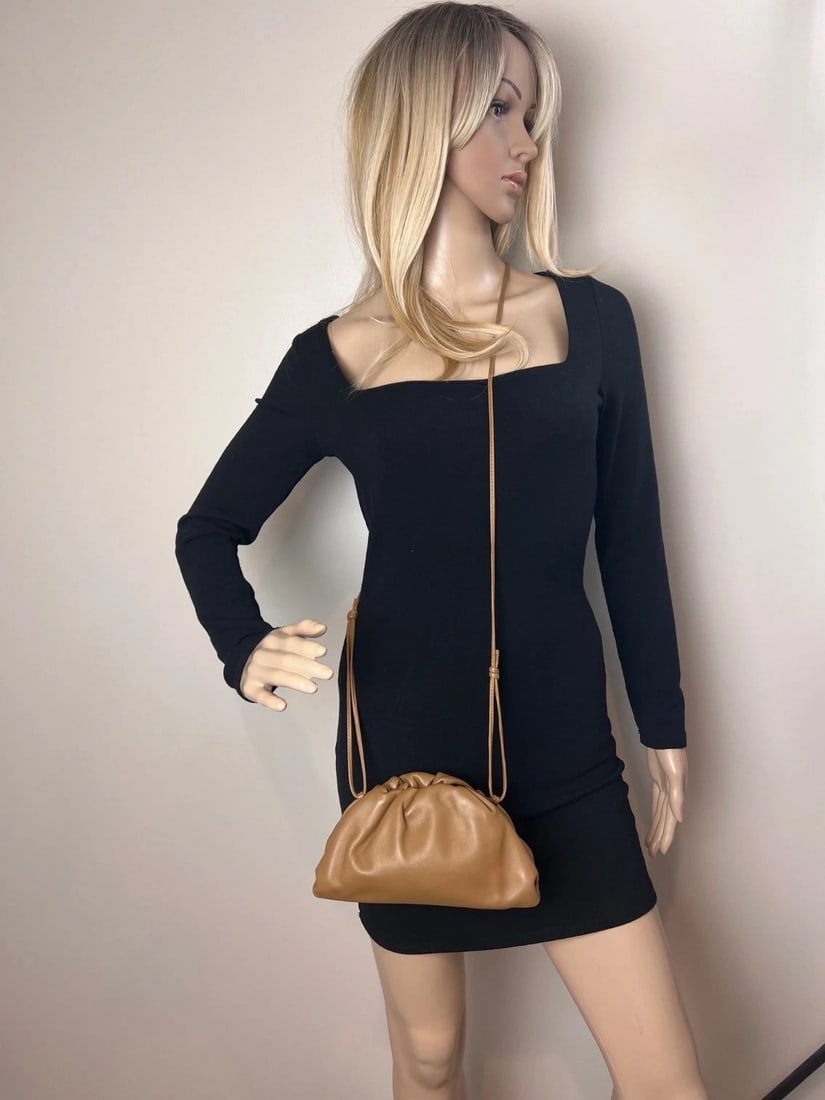 Bottega Veneta Mini Pouch Carmel Leather Crossbody Clutch Bag - 10