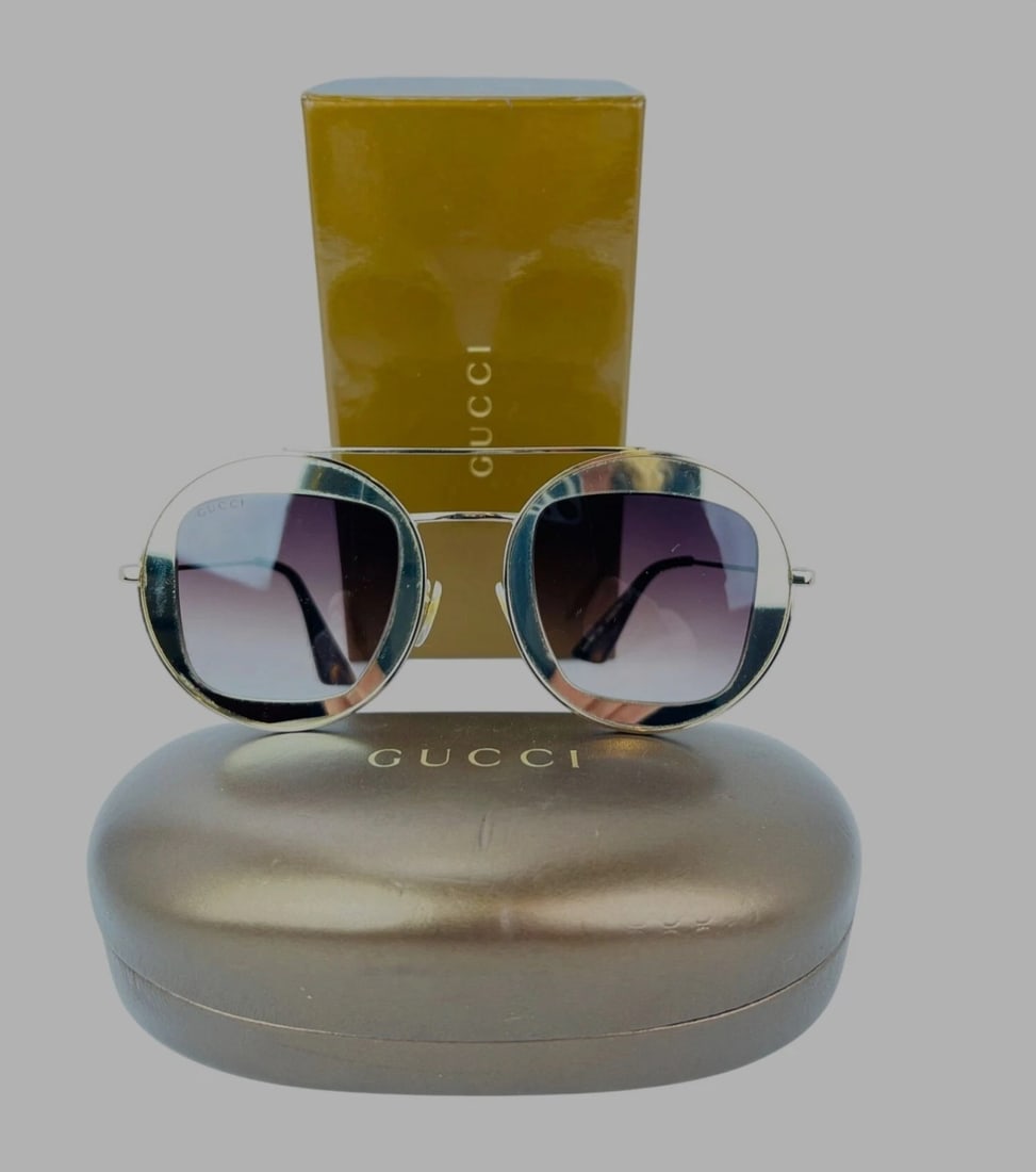 Gucci Round Frame Sylvie Web Sunglasses GG0105S - 4