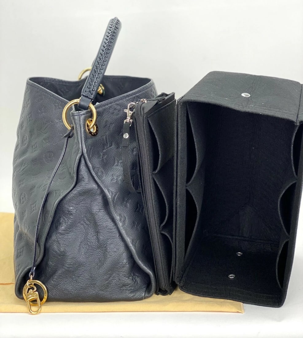 LOUIS VUITTON Bag Artsy MM Monogram Empreinte Infini Blue Tote Hand - 5