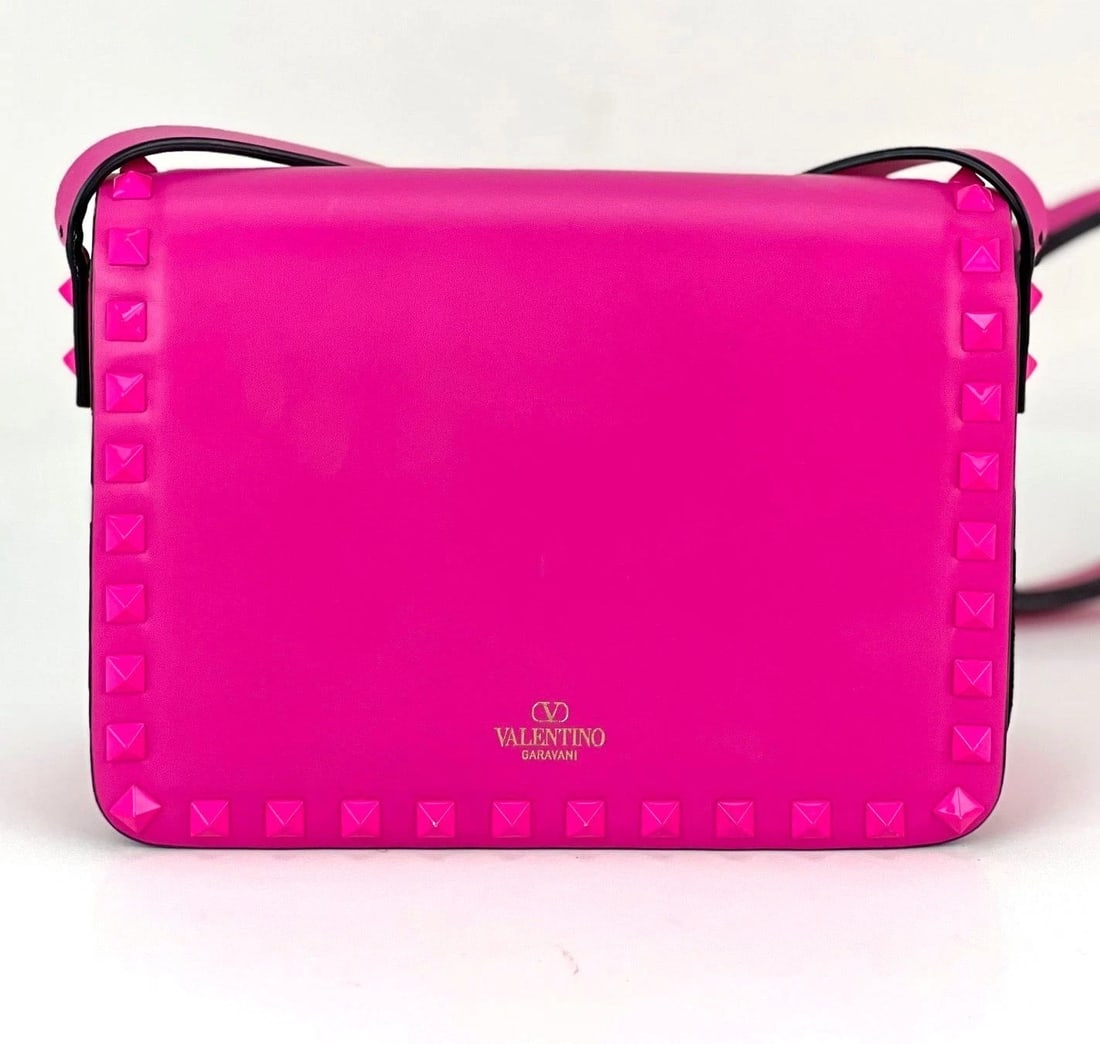 Valentino Gavavani Small Rockstud Pink Leather Shoulder Bag - 2