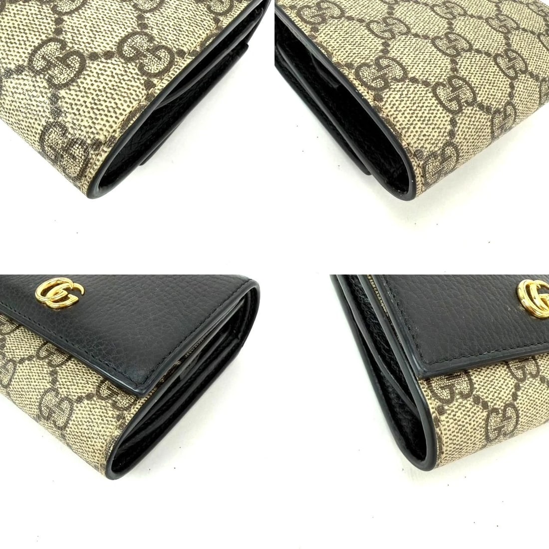 Gucci GG Supreme Compact Black Leather Wallet - 14