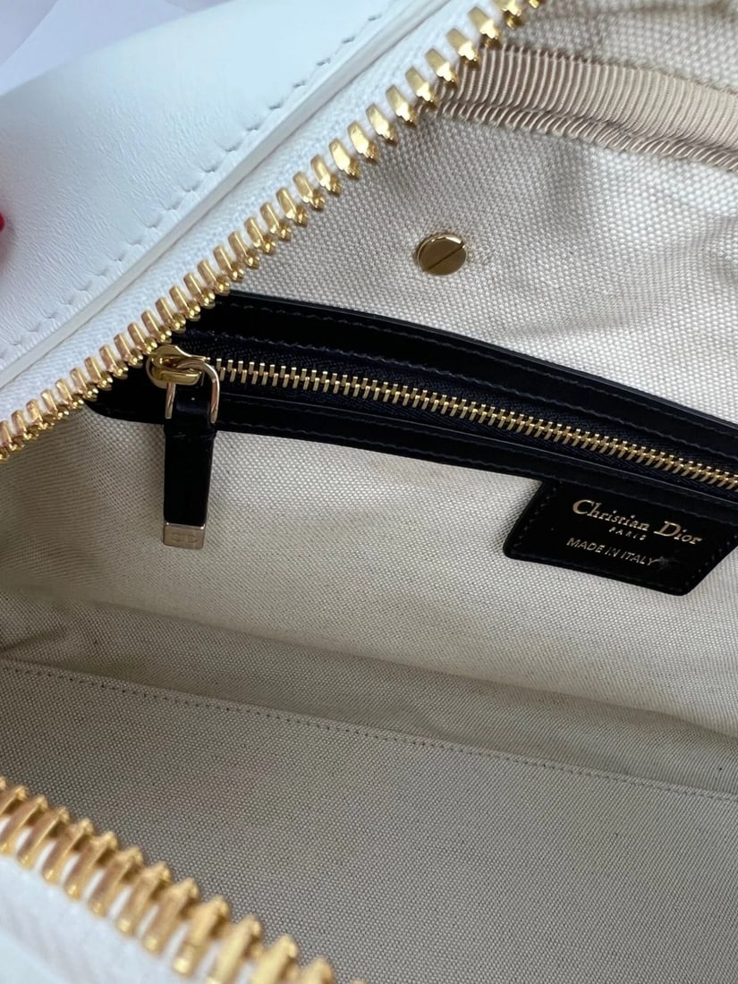 Christian Dior Lambskin Cannage Medium Dior Vibe Zip Bowling Bag - 8