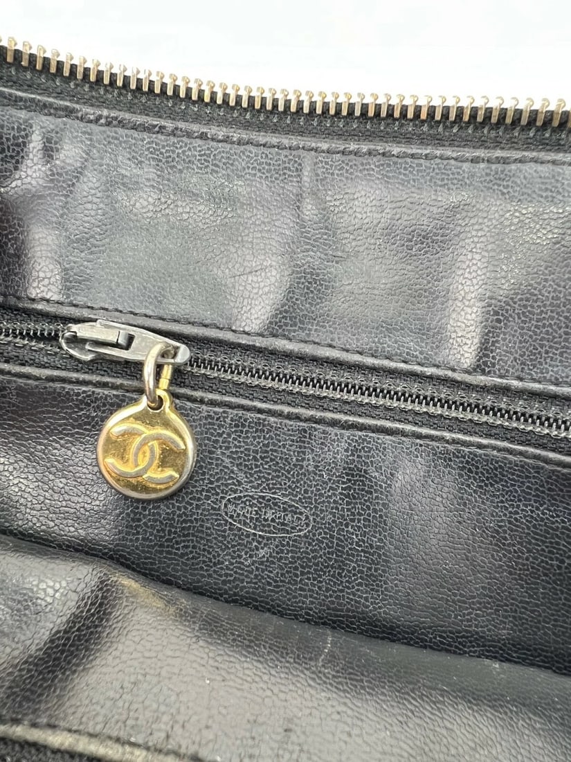 CHANEL Quilted Lambskin Leather Vintage 24K Black Mini Shoulder Bag - 9