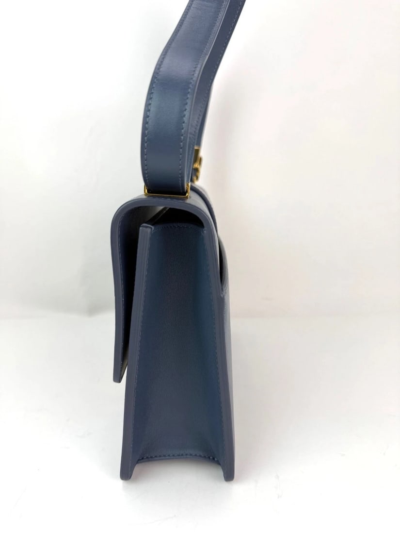 Christian Dior 30 Montaigne Smooth Calfskin Box Dark Denim Bag - 6