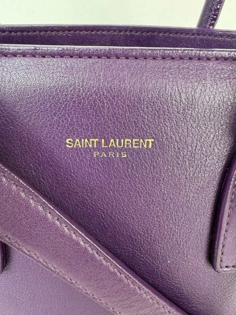 Saint Laurent Sac De Jour Purple Leather Shoulder Bag - 6