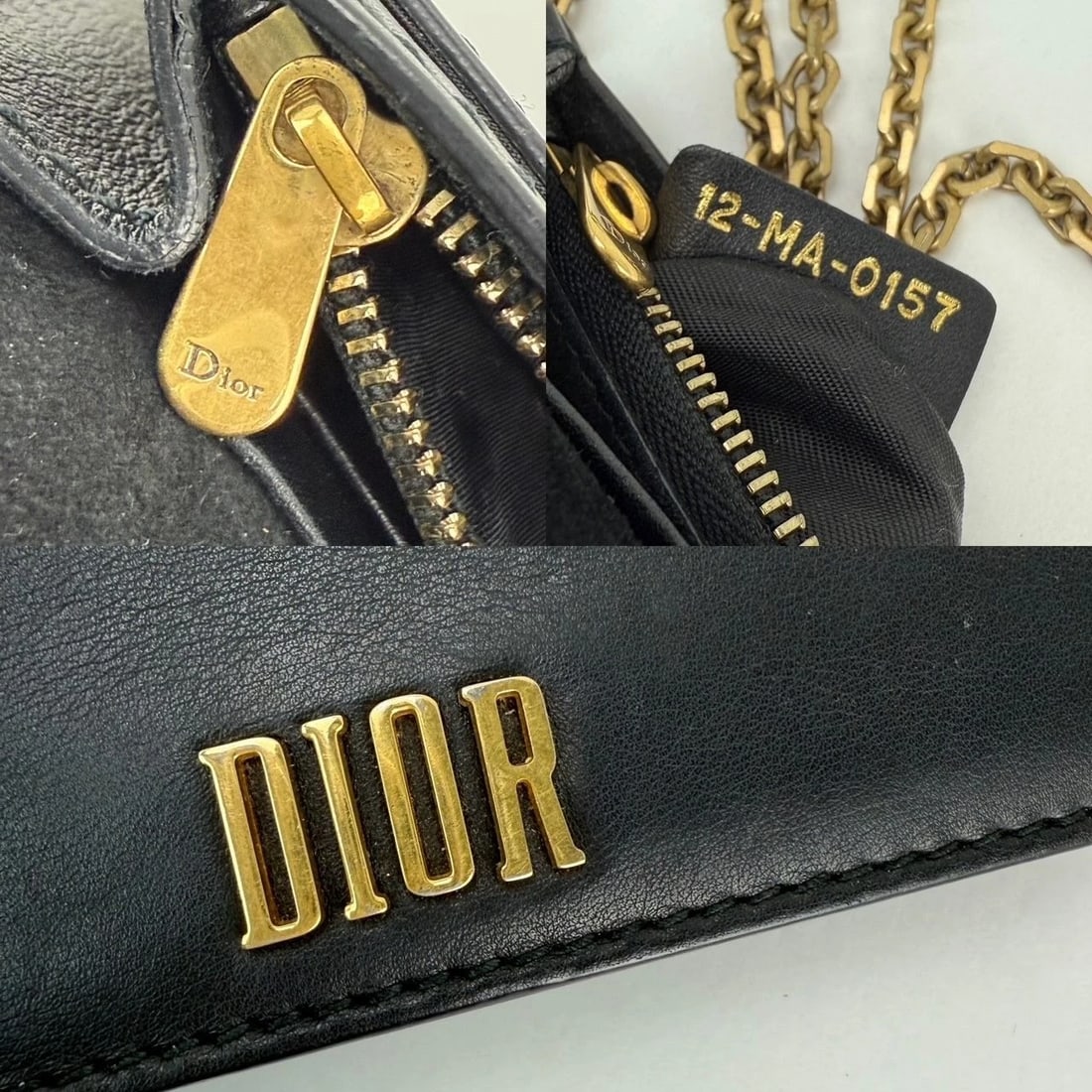 Christian Dior Calfskin Black D-Fence Croisiere Wallet on a Chain - 4