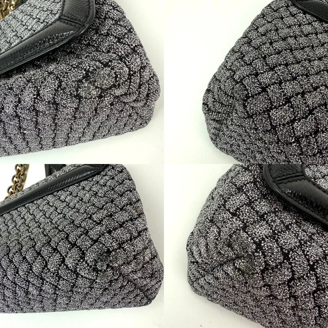 Bottega Veneta Metallic Wool Woven Patent Ayers Olimpia Knot Silver Bag - 10