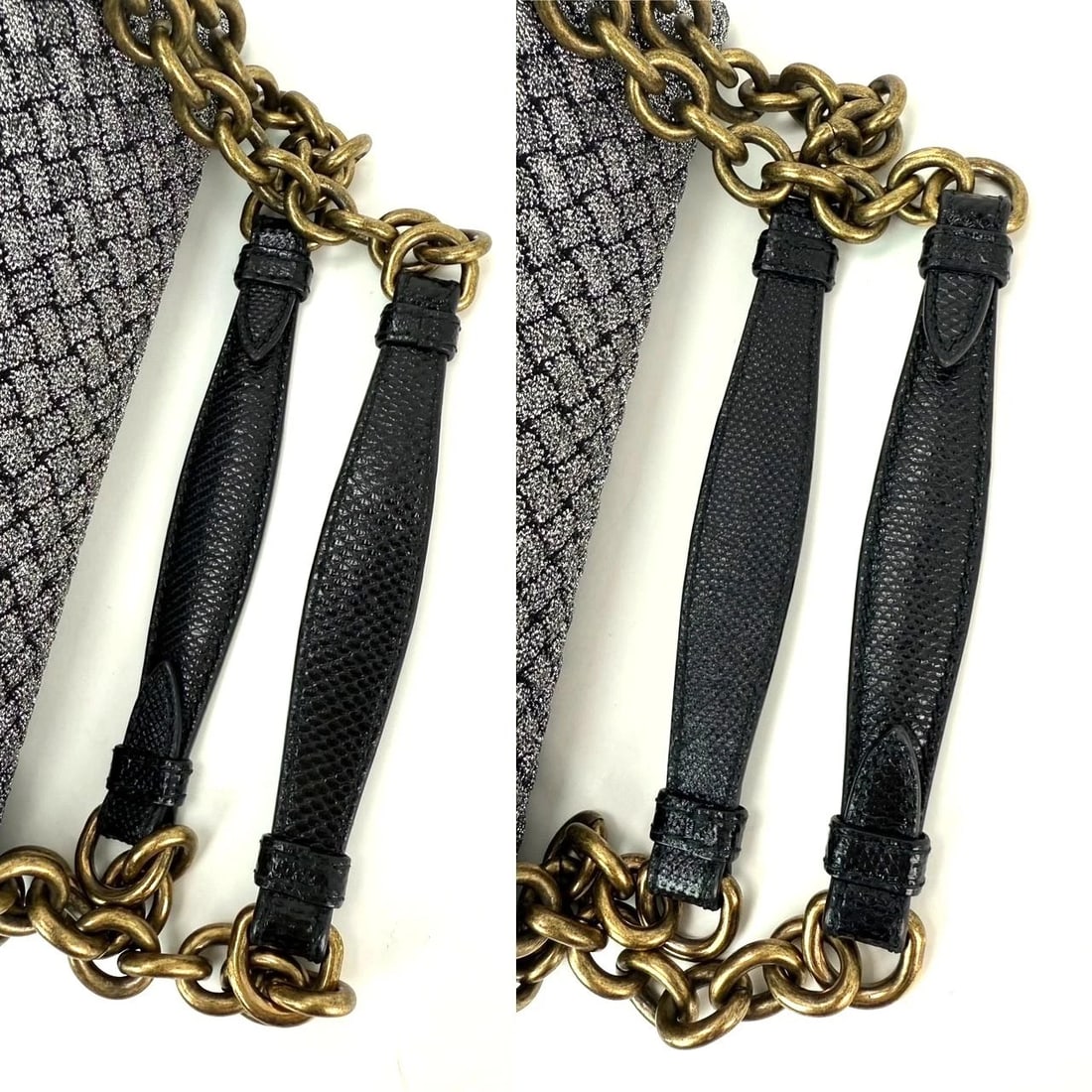 Bottega Veneta Metallic Wool Woven Patent Ayers Olimpia Knot Silver Bag - 11