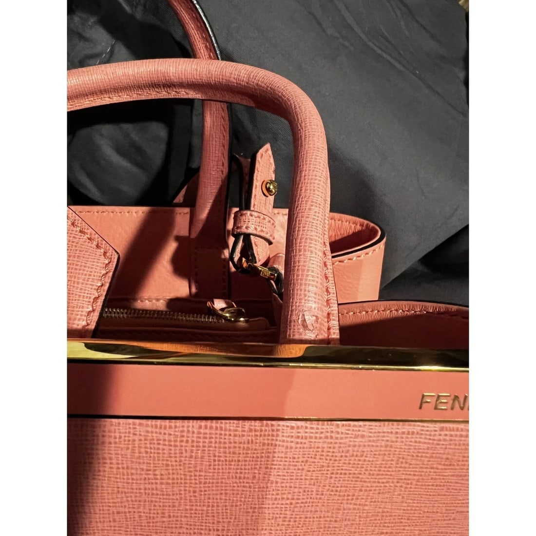 FENDI Vitello Elite Flamingo Petite 2Jours soft pink Ecstasy Hand Bag - 13