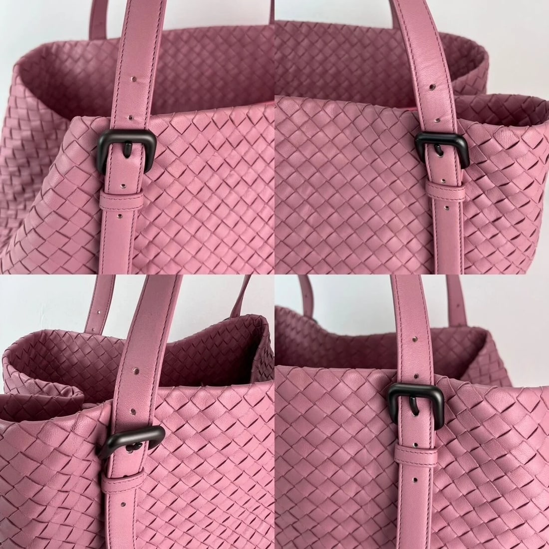 Bottega Venetta Nappa Intrecciato Large Seamless Rose Pink tote Bag - 6