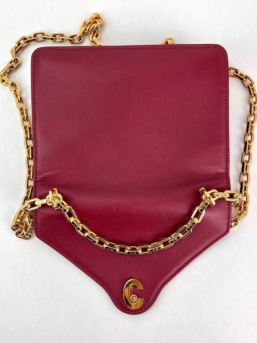 Christian Dior C'est Dior Mini Flap Burgundy Leather Shoulder Bag - 10