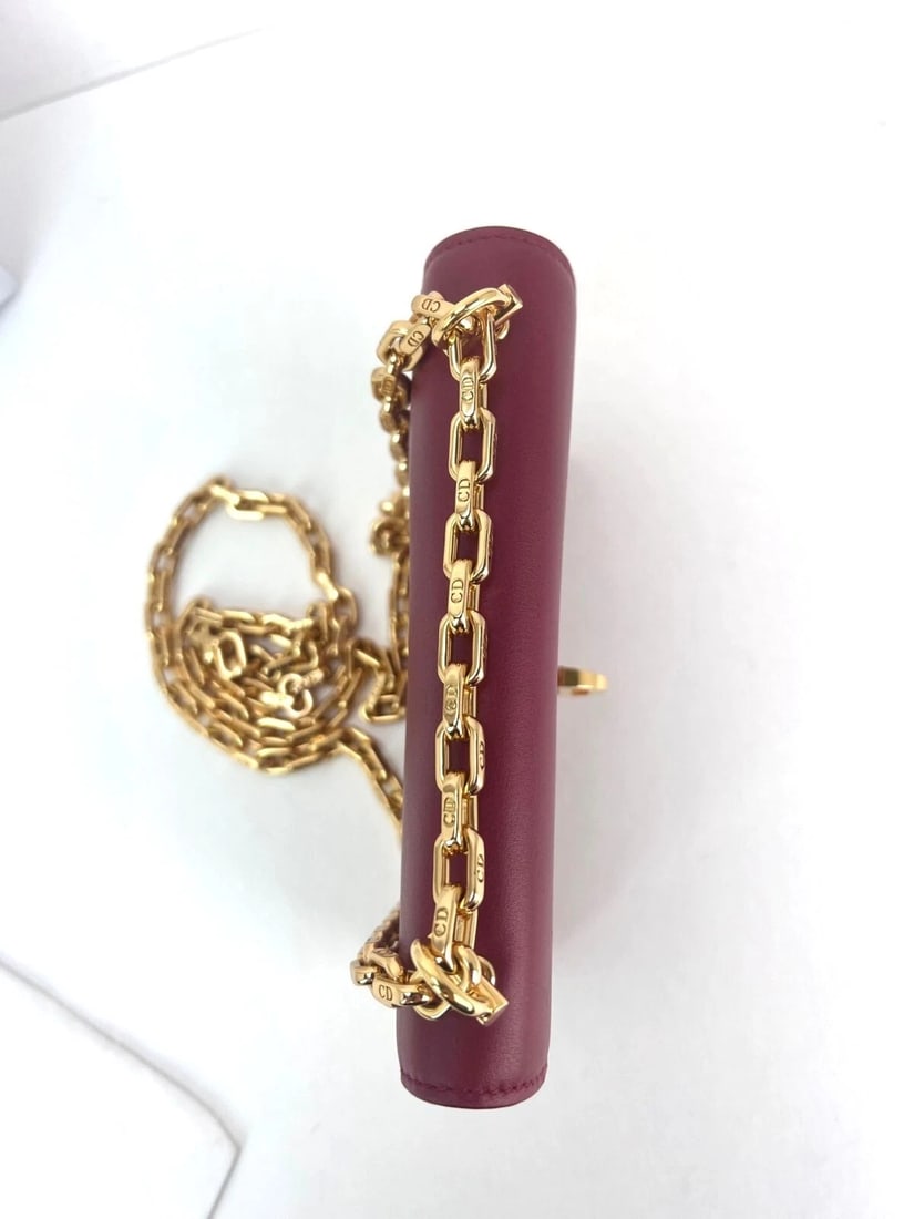 Christian Dior C'est Dior Mini Flap Burgundy Leather Shoulder Bag - 15