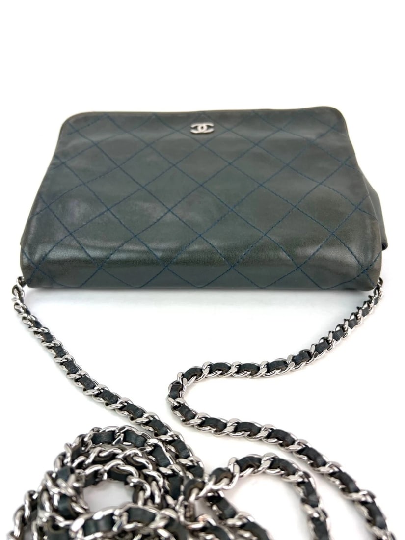 Chanel Quilted Lambskin Stitched Wallet on a Chain Crossbody Bag - 15