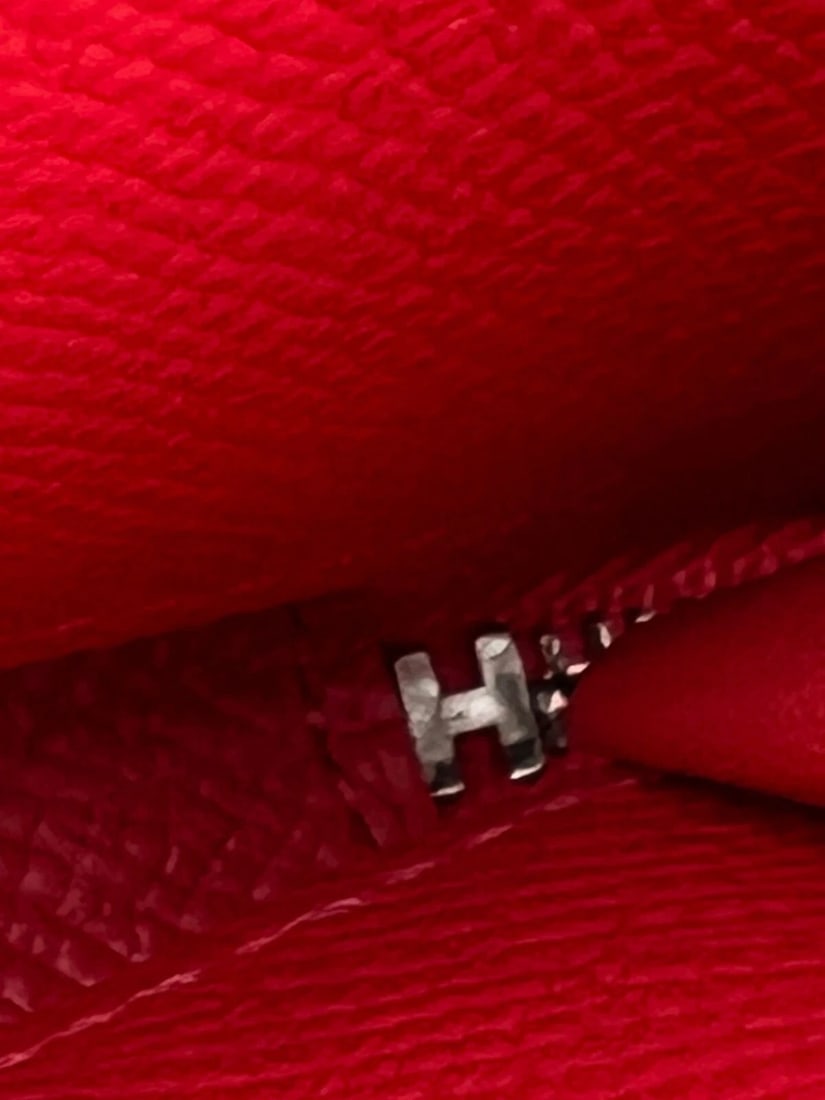 Hermes Epsom Lucky Wrist Azap Leather Pink Red Wallet - 12