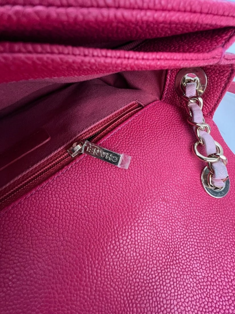 Chanel Paris-Cuba MM Caviar Leather Thread Around Pink Flap Handle Bag - 11
