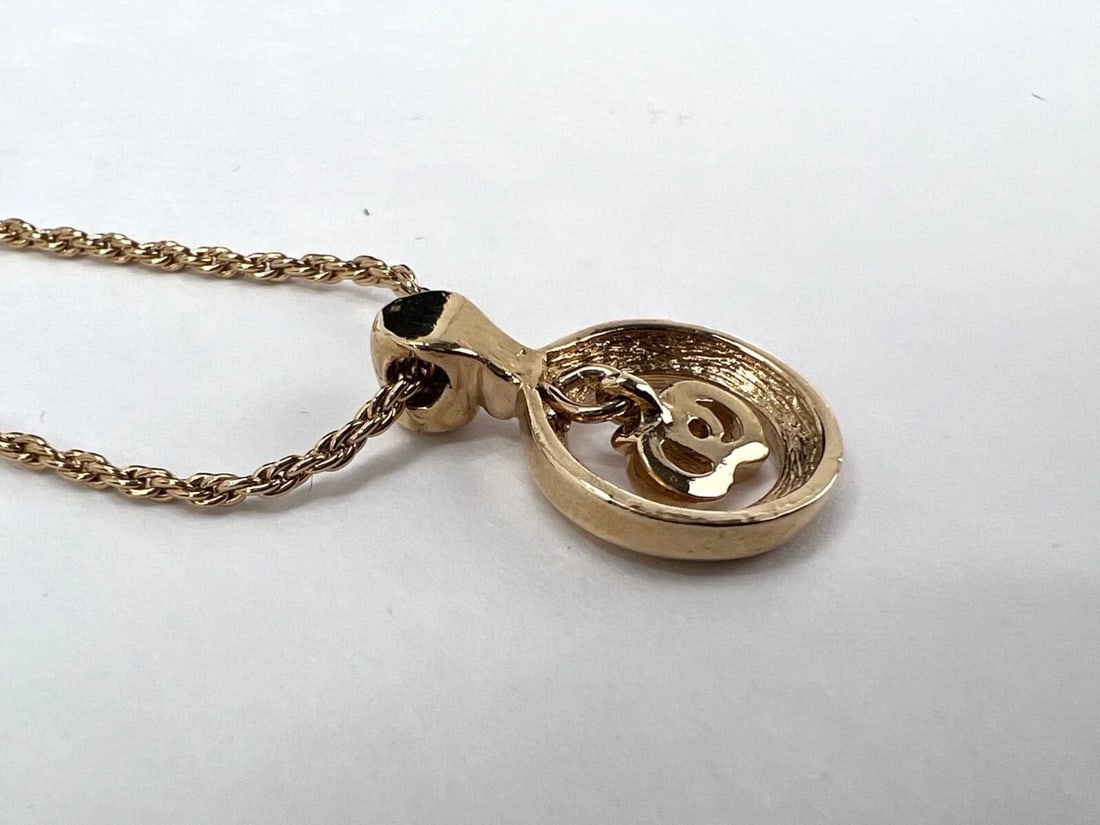 Christian Dior Round Crystal Pendant Charm Necklace - 12