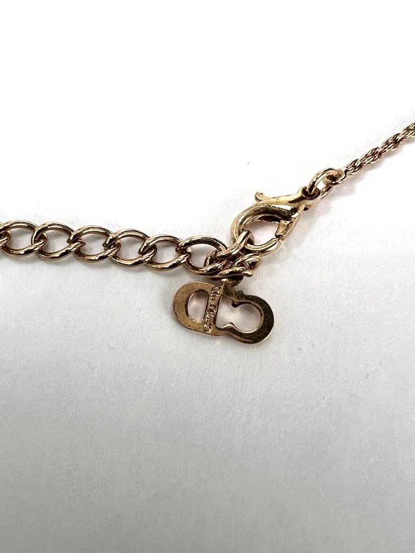 Christian Dior Round Crystal Pendant Charm Necklace - 9