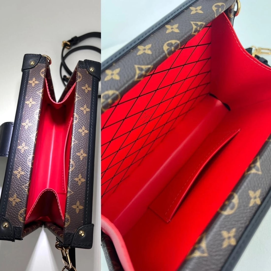 Louis Vuitton Petite Malle Patches Monogram Crossbody Clutch Bag - 3