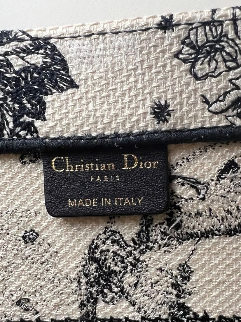 Christian Dior Book Embroidered Canvas MM Stars and Signs Black Tote - 3