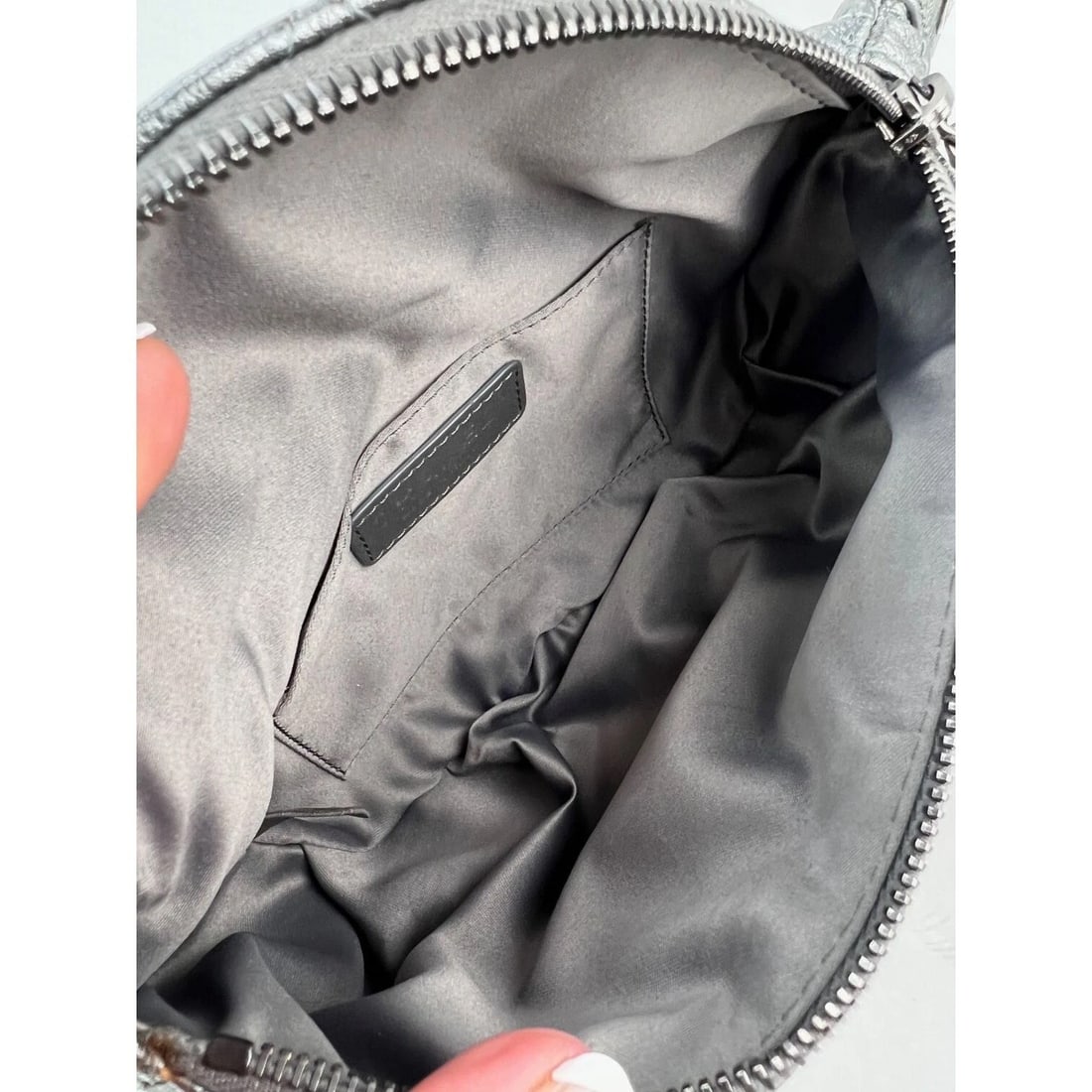 Chanel Metallic Dark Silver Calfskin Quilted Banane Fanny Waist Bag - 3