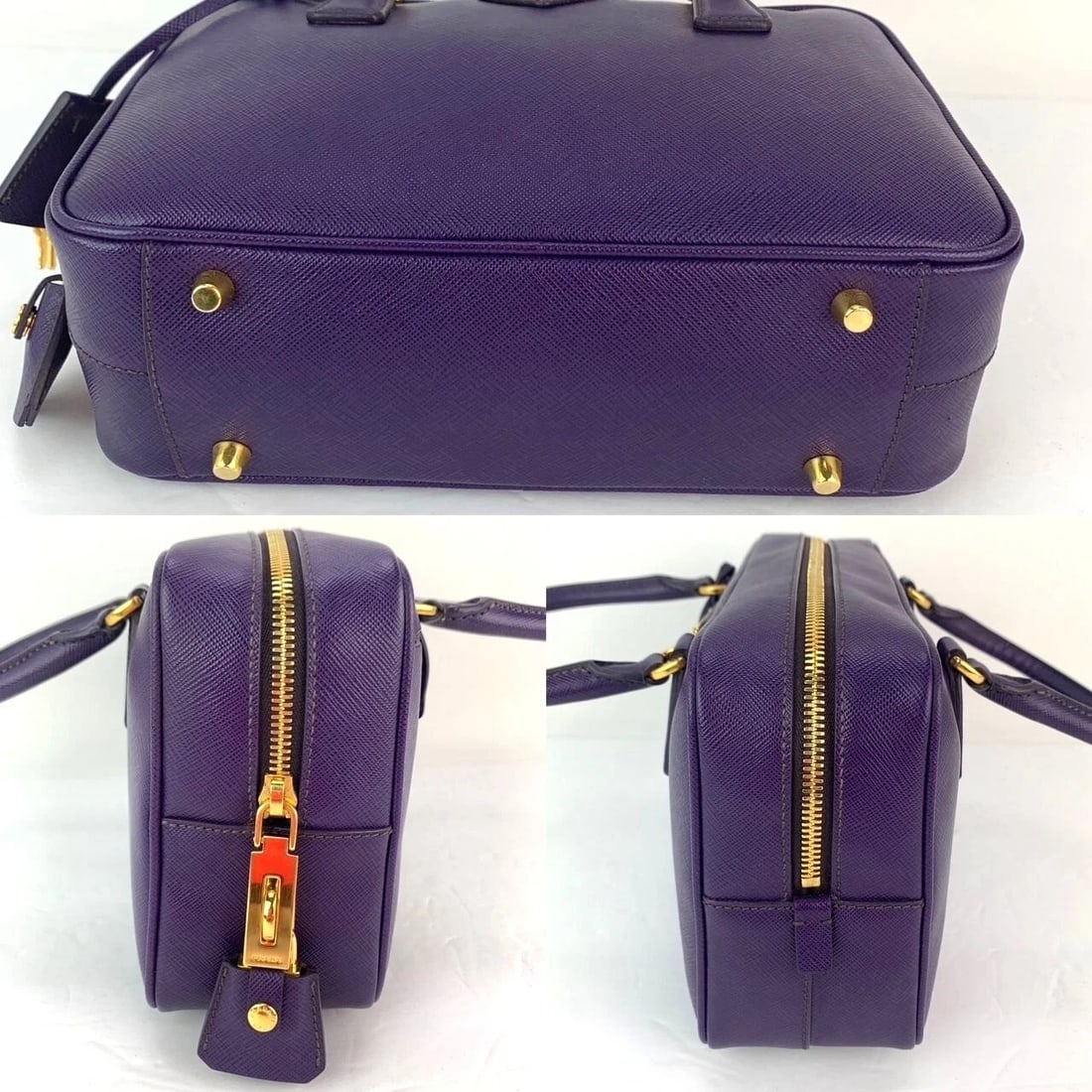 Prada Saffiano Leather Lux Small Top Handle Viola Purple Handbag - 4