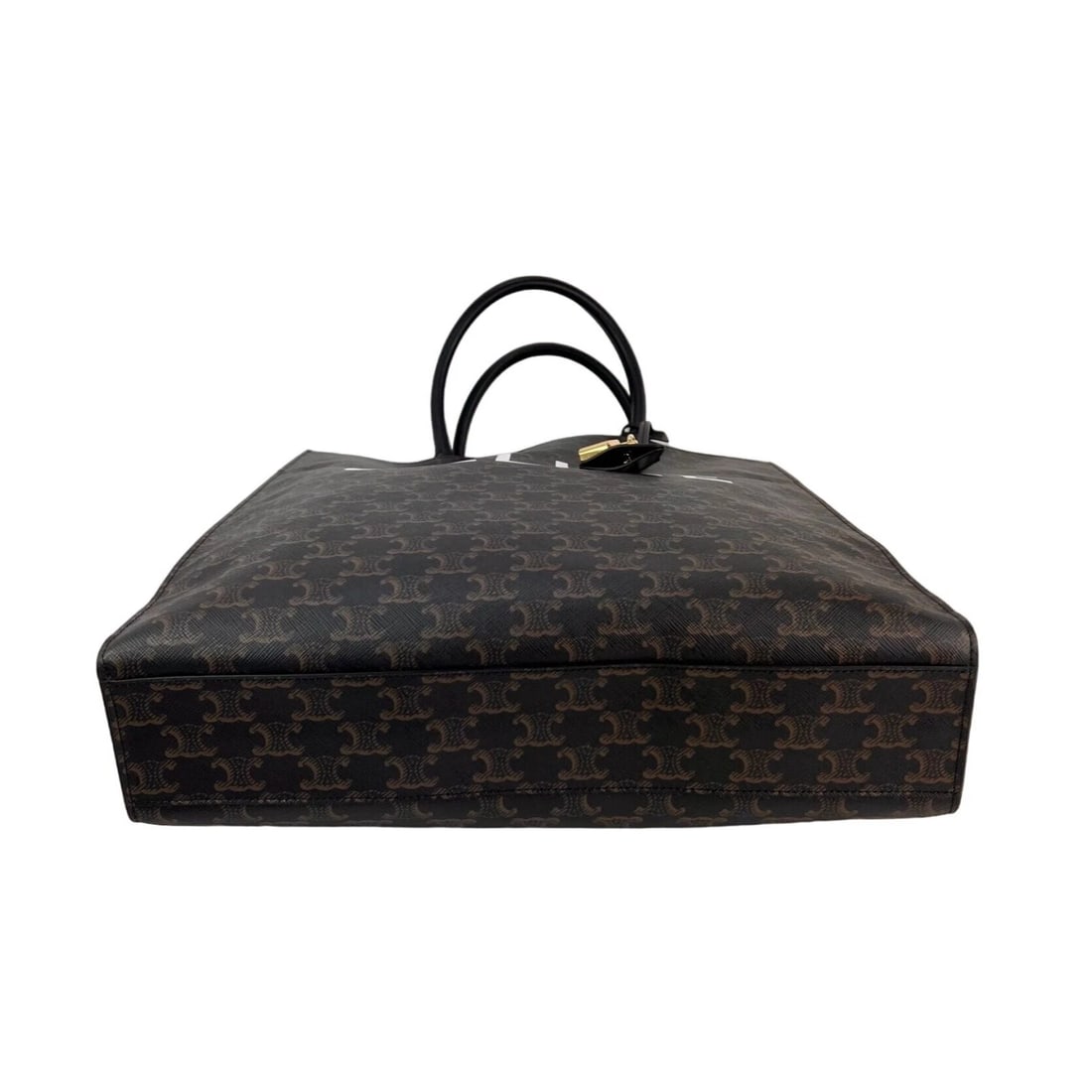 Celine Triomphe Vertical Cabas Black Monogram Canvas Tote - 9