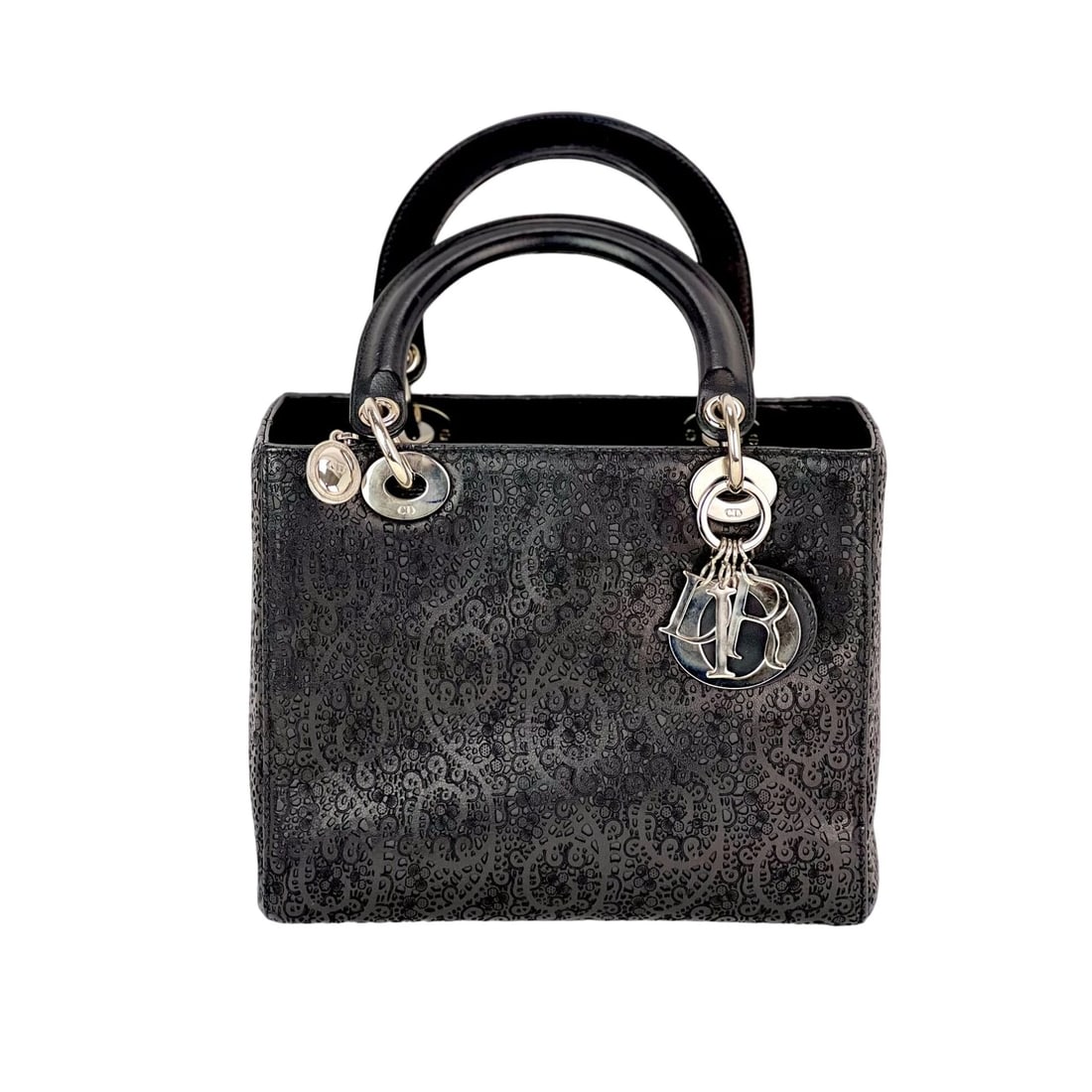 Christian Dior Medium Lady Laced Black Leather Limited Edition HandBag: Title: Christian Dior Medium Lady Laced Black Leather Limited Edition HandBag Description: Pre-Owned 100% Authentic Christian Dior Medium Lady Laced Leather Black Limited Edition Shoulder Bag Medium