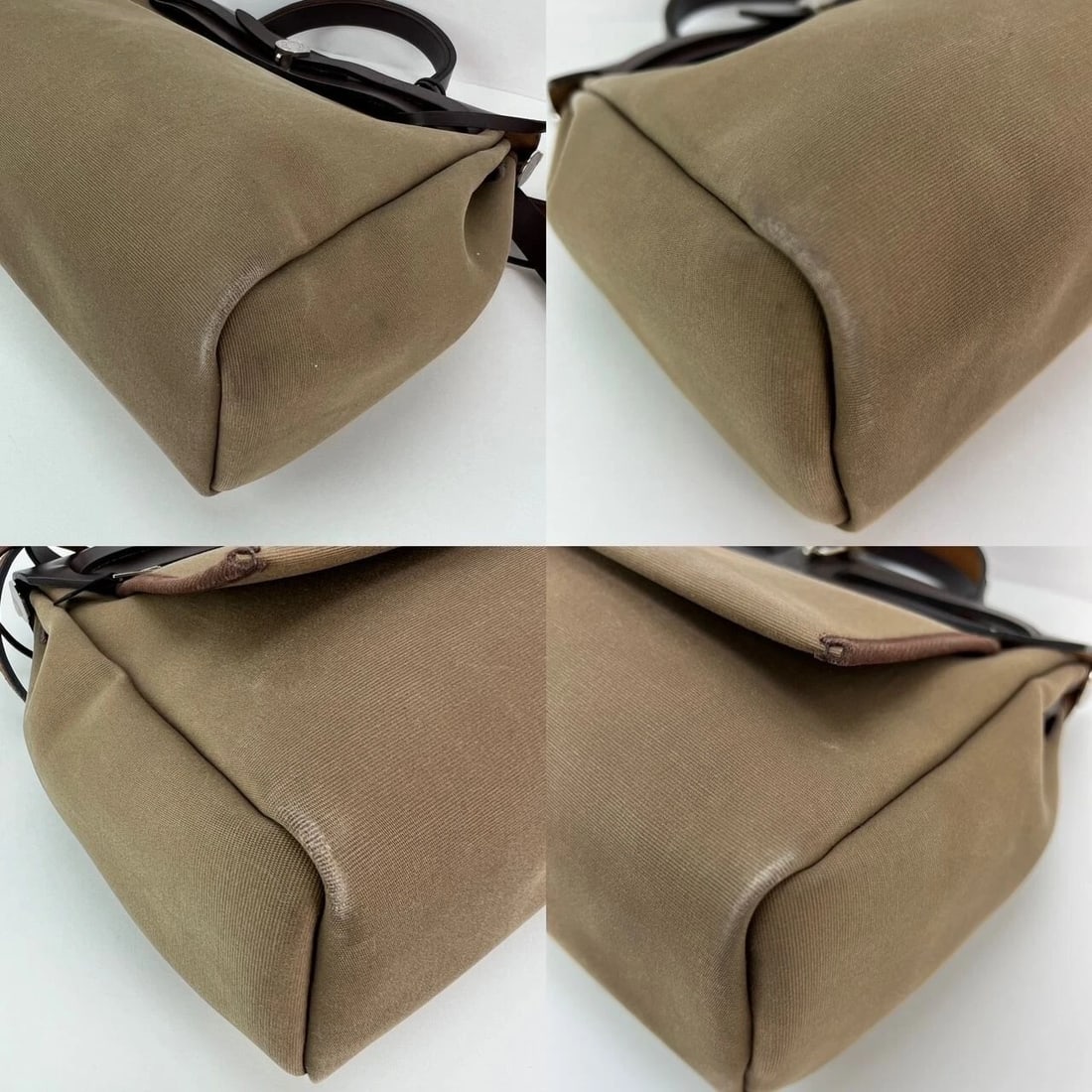Hermes Toile Vache Hunter Herbag zip 31 PM Etoupe Ebene Shoulder Bag - 5
